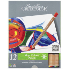 Набор цветных карандашей, Megacolor, 12 шт, металлическая коробка, Cretacolor