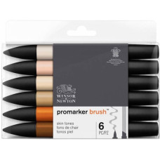 Набір двосторонніх маркерів, Brushmarker, Тілесні тони, 6 шт, W&N