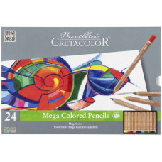 Набір кольорових олівців, Megacolor, 24 шт, металева коробка, Cretacolor