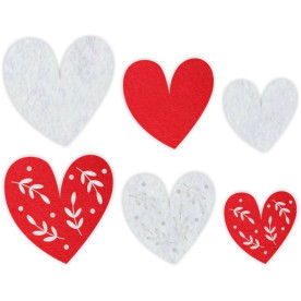 Набор фетровых заготовок Сердца 3, 9х9см - 2шт, 7,5х7,5см - 2шт, 6х6см - 2шт, Rosa Talent