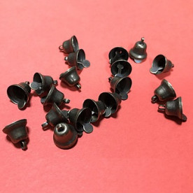 Металлический колокольчик, 1 см, старая бронза, 1 шт.