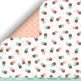 Лист двусторонней бумаги 30x30 Мороженое Happy Days Scrapmir