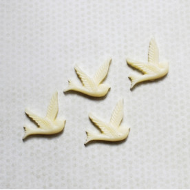 Кабошон Пташка 26х28 мм, кольору слонової кістки, 1 шт.