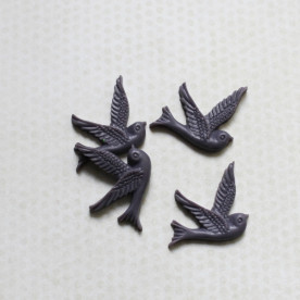 Кабошон Птичка 26х28 мм, фиолетовый, 1 шт.