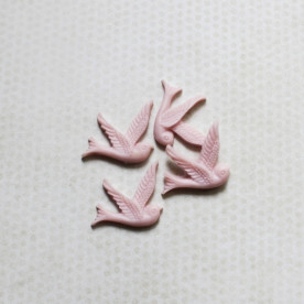 Кабошон Птичка 26х28 мм, бледно-розовый, 1 шт.