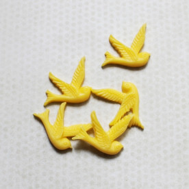 Кабошон Птичка 26х28 мм, желтый, 1шт.