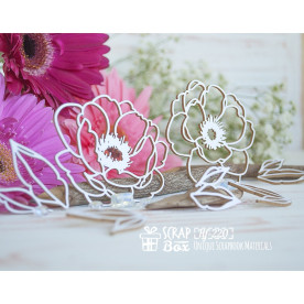 Чипборд большие цветы пиона Hf-220 Scrapbox