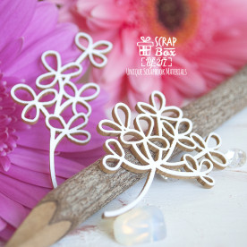 Чипборд веточки с цветочками 2шт два вида Hf-217 Scrapbox