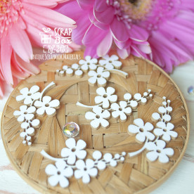 Чипборд веточки с цветочками 5шт Hf-215 Scrapbox