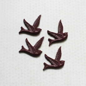 Кабошон Птичка 26х28 мм, бордовый, 1 шт.