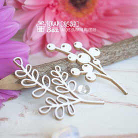 Чіпборд пара гілочок ягідки і листочки 2шт Hf-214 Scrapbox