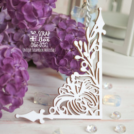 Чипборд 1 уголок с лилией Hw-075 Scrapbox