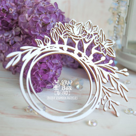 Чипборд круглая рамка в веткой фрезии Hr-143 Scrapbox