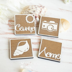 Hабор деревянных фишек Солнце Fl-005 4 шт, 30 мм ScrapBox