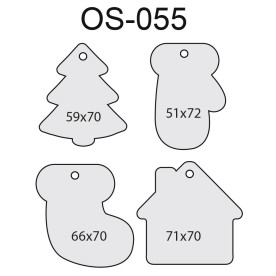 Основа набор тегов новогодних (4 шт.) 6х7 см Os-055 Scrapbox