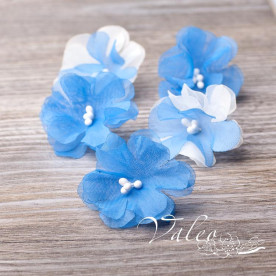 Декоративные тканевые цветы Незабудки 4,5 см 5 шт голубого цвета