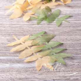 Декоративні тканинні гілочки 8 * 4 см 10шт кавового і зеленого кольору