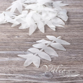 Декоративні тканинні гілочки 8 * 4 см 10шт білого кольору