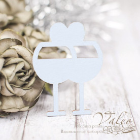 Чипборд цветной Бокалы 28*37мм голубой матовый 2259 Valeo