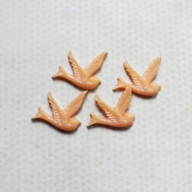 Кабошон Пташка 26х28 мм, персиковий, 1 шт.