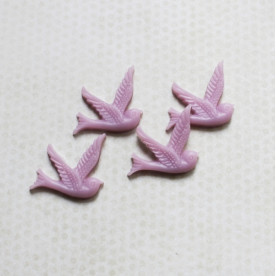 Кабошон Пташка 26х28 мм, блідо-бузковий, 1 шт.