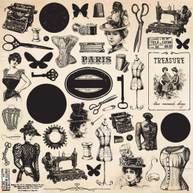 Скрапбумага лаковая Treasures - Mademoiselle, Kaisercraft