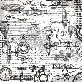 Скраппапір 30х30 см лакова Artifacts - Barber Shoppe, Kaisercraft