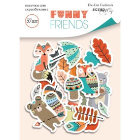 Набор высечек для скрапбукинга, Funny Friends, 57шт, Scrapmir