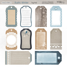 Аркуш двостороннього паперу 20х20см Tag-Pad Rustic Winter, Scrapmir