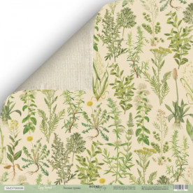 Лист двусторонней бумаги 30x30 Лесные травы Cozy Forest, Scrapmir