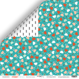 Аркуш двостороннього паперу 30x30 Квіткова Галявина Funny Friends, Scrapmir