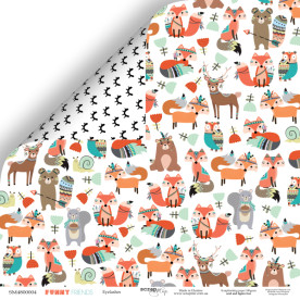 Лист двусторонней бумаги 30x30 Реснички Funny Friends, Scrapmir