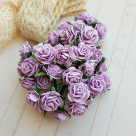 Набор розочек нежно-сиреневого цвета 15 мм, 10 шт