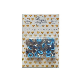 Набор люверсов Голубой эмаль, 30 шт., ScrapEgo