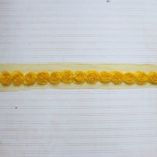Стрічка з квітами, ширина квітки 2 см, довжина 30 см, жовтий