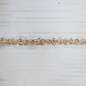 Лента с шифоновыми цветами, ширина цветка 1,5 см, длина 30 см, розовый