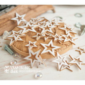 Чипборд набор Звезды-контур 30шт, 25 x 25 мм, Scrapbox, Ho-160