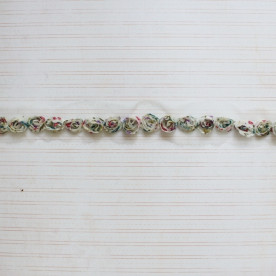 Стрічка з шифоновими квітами, ширина квітки 1,5 см, довжина 30 см, бузковий