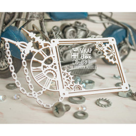 Чіпборд квадратна рамка з годинником, 116 x 81 мм Hr-158, Scrapbox