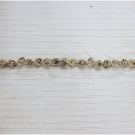 Лента с шифоновыми цветами, ширина цветка 1,5 см, длина 30 см, фиолетовый