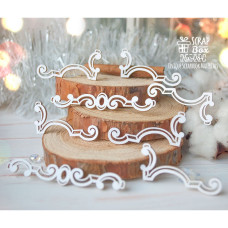 Чіпборд набір з 5-ти куточків з двома бордюрами, 44 x 28 мм Hw-084, Scrapbox 