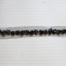 Стрічка з шифоновими квітами, ширина квітки 1,5 см, довжина 30 см, чорний