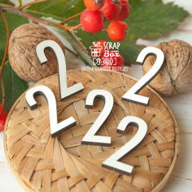 Цифра 2, размер 30 x 13 мм, Fl-020, Scrapbox