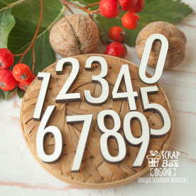 Набор цифр (65 шт), размеры 30x13 мм Fl-018, Scrapbox