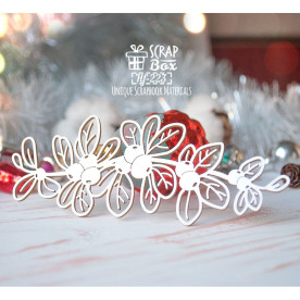 Чипборд ветка снежноягодника, 105 x 40 мм  Hf-223, Scrapbox