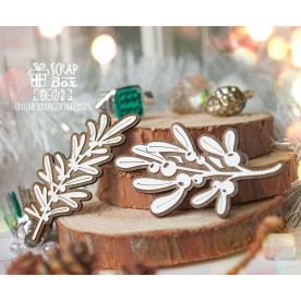 Набор из двух деревянных веточек, 35 x 61 мм Fl-012, Scrapbox