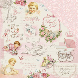 Скрапбумага двусторонняя Tiny Tot - Peek-a-Boo, 30x30, Kaisercraft