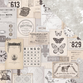 Скраппапір двосторонній Ephemera - PEN & INK, 30x30, Kaisercraft