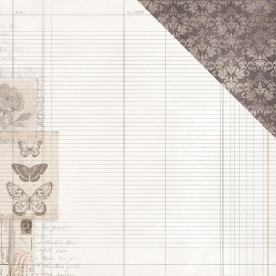 Скрапбумага двусторонняя Wallpaper - PEN & INK, 30x30, Kaisercraft
