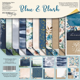 Набір двостороннього паперу 20х20см від Scrapmir Blue & Blush 11шт
